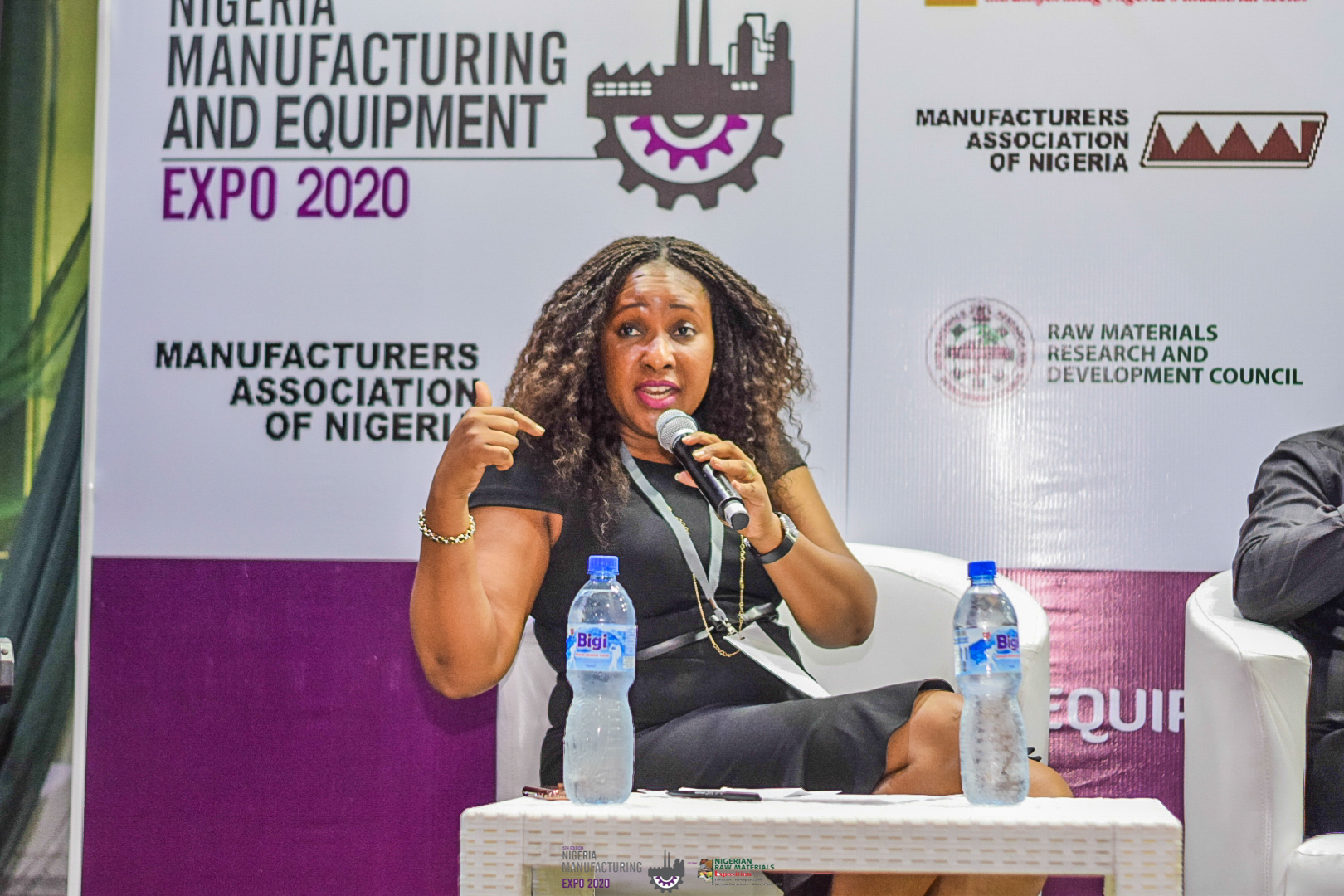speaker speaking at Nigeria manufacturing and equipment expo